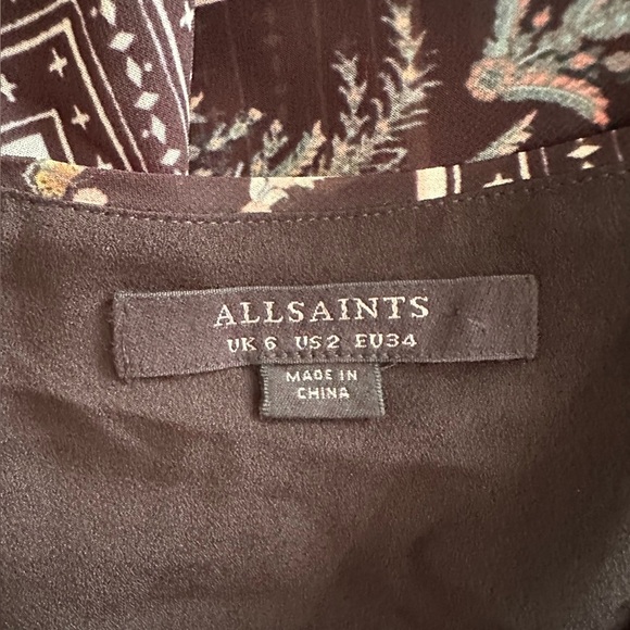 ALLSAINTS Kaiya Assam Print Asymmetrical Wrap Dress - Picture 10 of 12